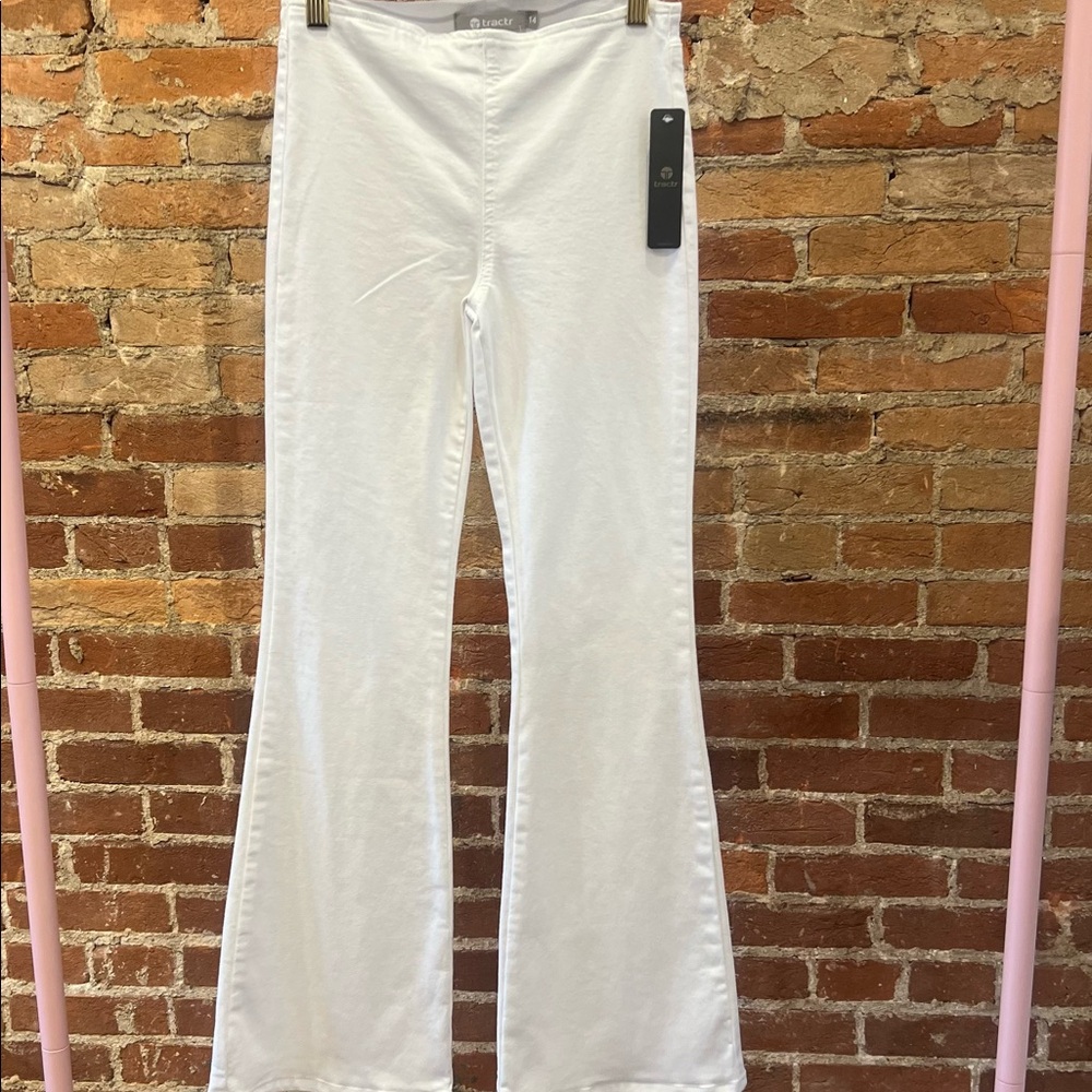 Girls Tractr White Pull On Flares